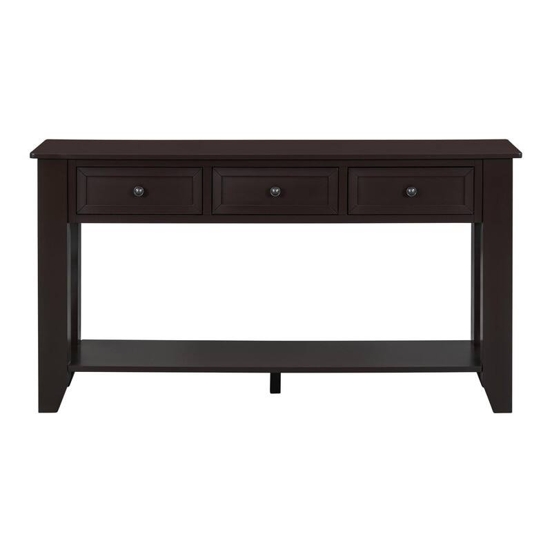 Modern Entryway Console Table with Three Drawers Sturdy Poplar Legs