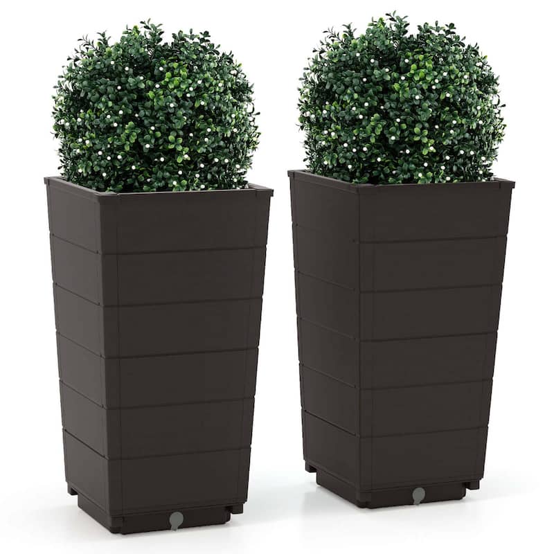 Costway 23" Tall Planter Set of 2 for Indoor/ Outdoor Use Large - See Details - Brown