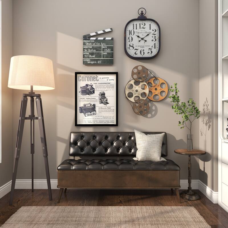 Multi Colored Metal Vintage Movie Reel Film Home Wall Decor