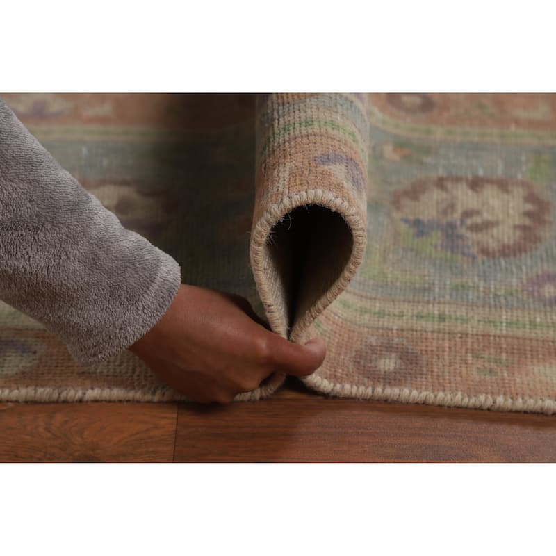 Blue Tabriz Persian Vintage Rug Hand-Knotted Wool Carpet - 9'9" x 13'1"