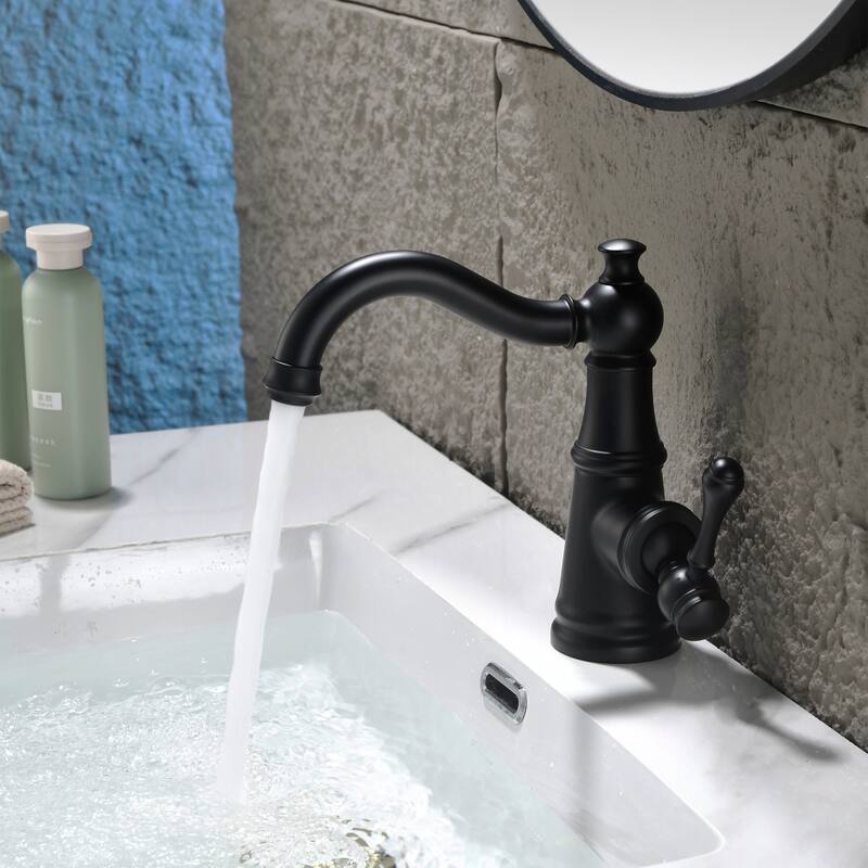 8.1"H Solid Brass Single-handle Bathroom Sink Faucet