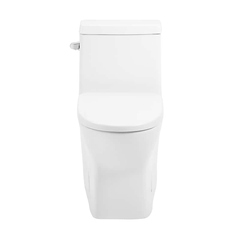 Malta Ii One-Piece Round Toilet With Left Side Flush, 10" Rough-In 1.28 Gpf - 13.98" x 28.74" 24.02" - 13.98" x 28.74" 24.02" - White