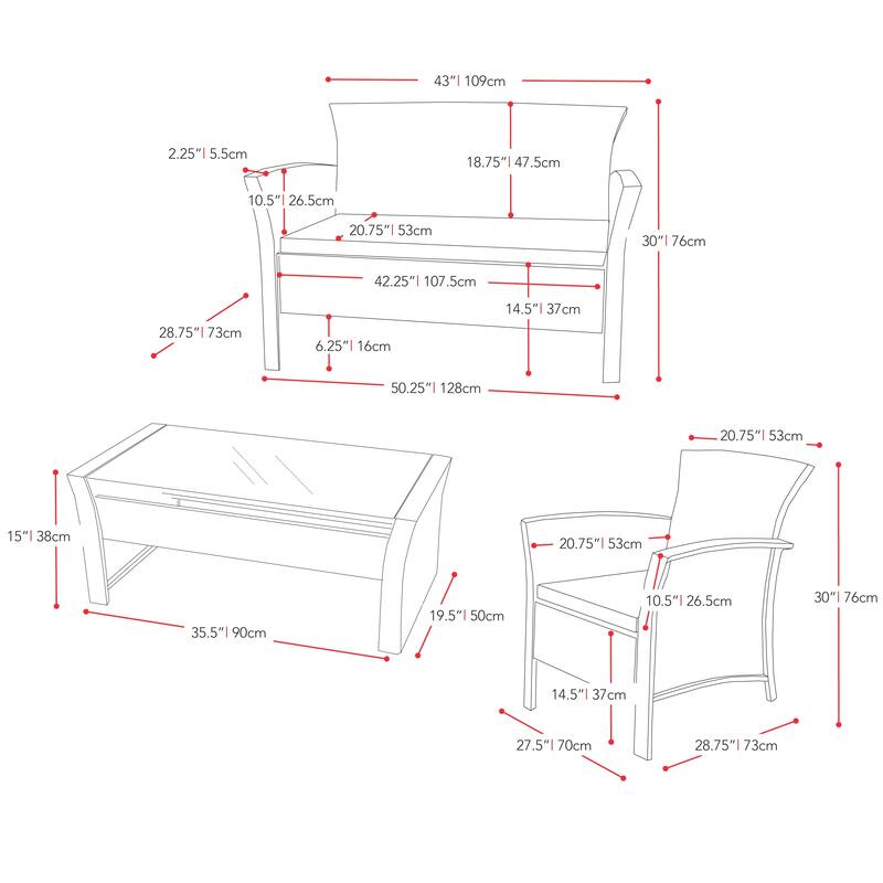 CorLiving Cascade Black Rattan Wicker Patio 4pc Set Bed Bath & Beyond
