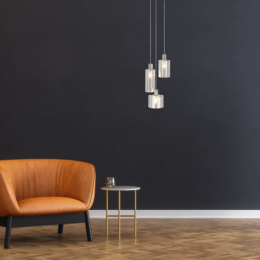 SAFAVIEH Lighting Akila Pendant - 13.8"x13.8"x26.5-80.5" - Grey/Light Grey - 14Wx14Dx81H