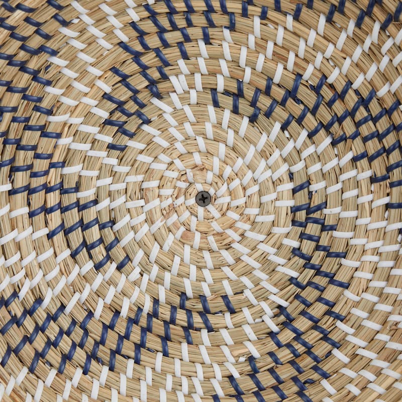 Seagrass Plate Handmade Patterned Basket Wall Decor - Set of 6 Orange - Roche River Decor