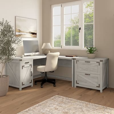 Knoxville 60W L Shaped Desk with File Cabinet by Bush Furniture