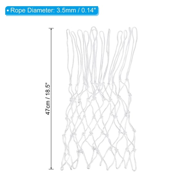 dimension image slide 1 of 2, 6Pcs 18.5" Basketball Net Replacement, Polyester Basketball Hoop Net