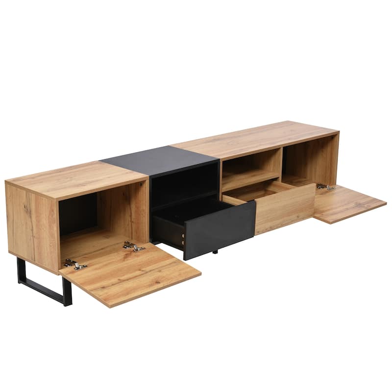 74" TV Stand with Drop-Down Door & Storage for TVs Up to 85"