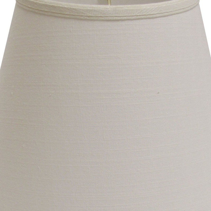 16" White Empire Deep Slanted Linen Lampshade - 16"x16"x12"
