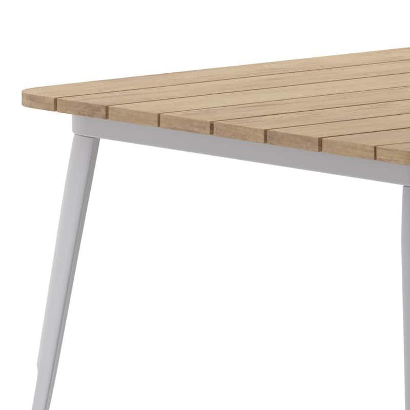 36" SQ Commercial Poly Resin Restaurant Table with Umbrella Hole - 36"W x 36"D x 30"H
