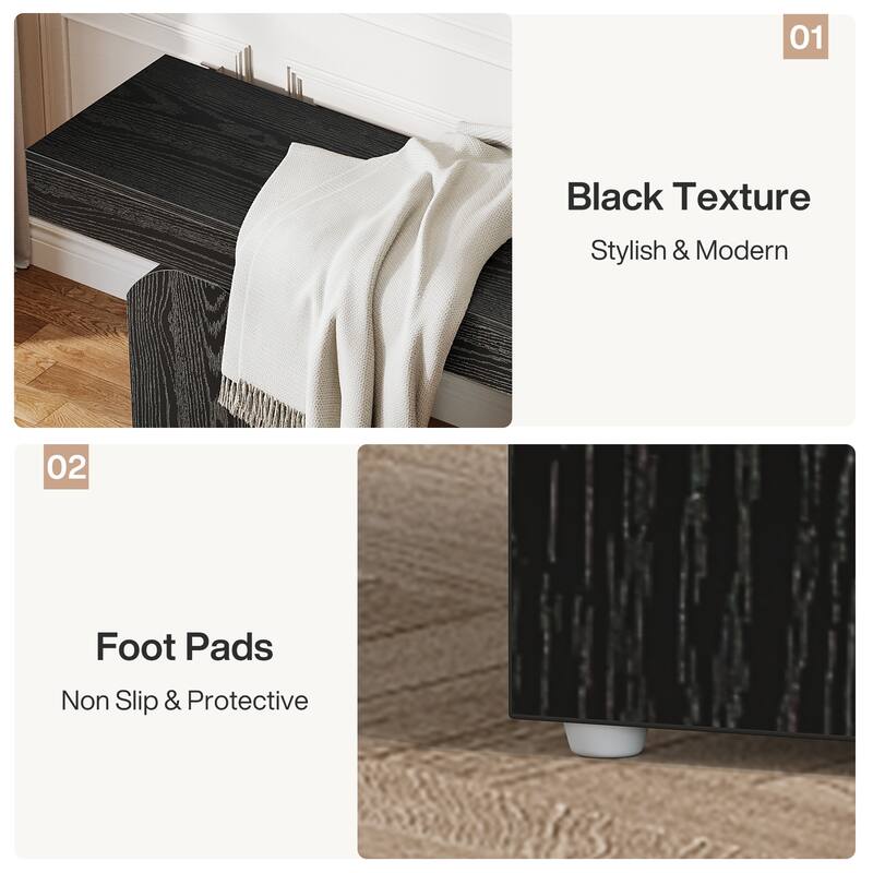 59" Entryway Bench Long Shoe Bench Wooden Indoor Bench - /