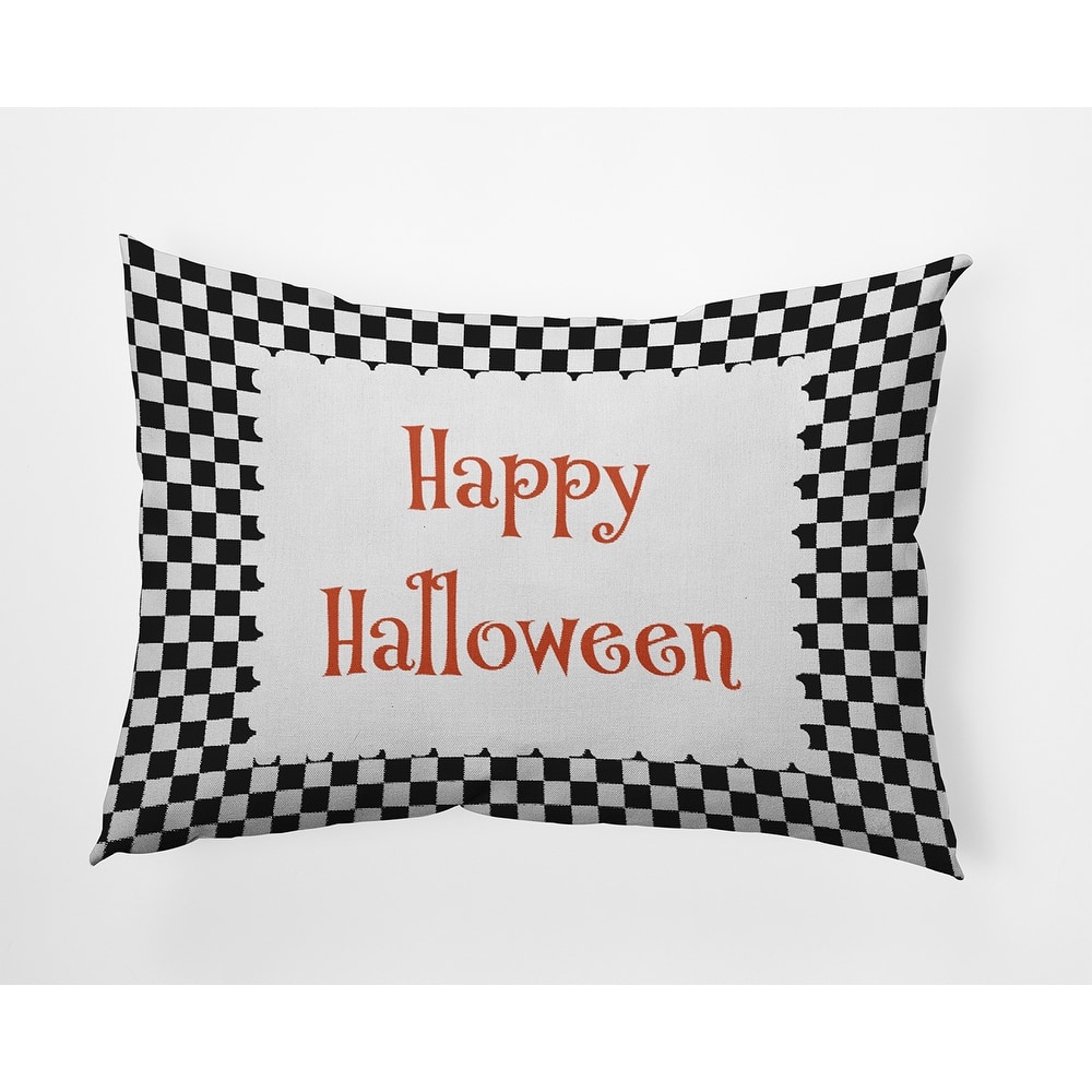 Halloween Happy Halloween Checks Accent Pillow