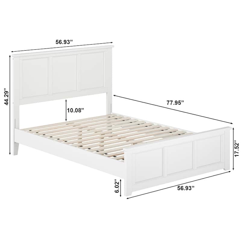 Charlotte Solid Wood Low Profile Platform Bed with Matching Footboard