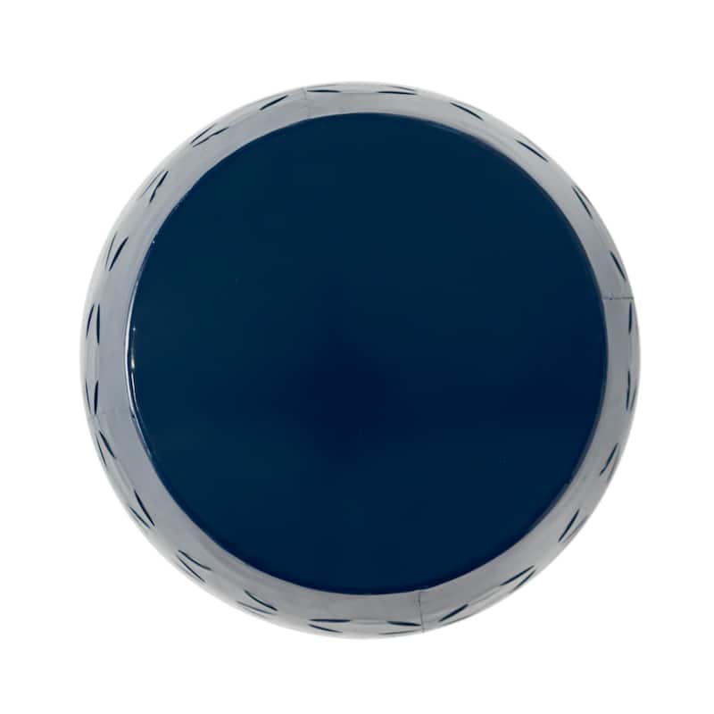 Roomfitters Accent Side Table, 12" Round Metal End Table with Artistic Cutout Design for Indoor or Outdoor Use, Dark Blue