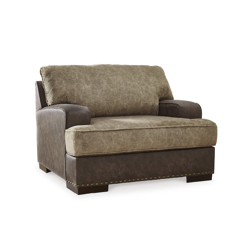 Signature Design by Ashley Alesbury Chocolate Chair and a Half - 49"W x 44"D x 40"H