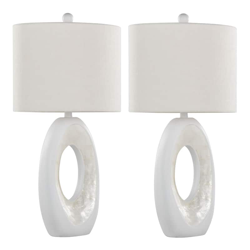 Silver Orchid Palmer Polyresin Table Lamp (Set of 2)