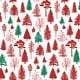 preview thumbnail 1 of 12, NextWall Winter Forest Christmas Peel and Stick Wallpaper 20.5 in. W x 18 ft. L - Red & Evergreen