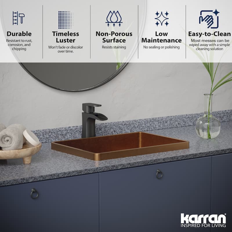 Karran Cinox Stainless Steel Rectangular Drop In Sink