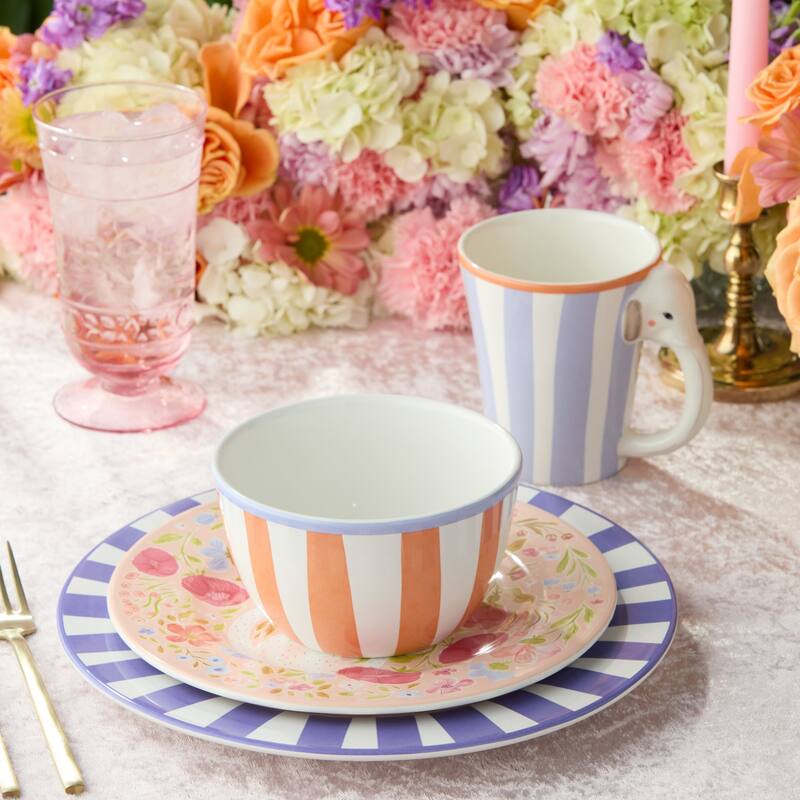 Certified International Menagerie 16 Piece Dinnerware Set, Service for 4 - 11.00"L x 11.00"W x 1.00"H