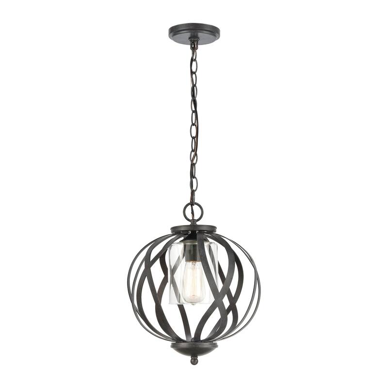 Elk Home Daisy Midnight Bronze With Clear Glass 1 Light Pendant