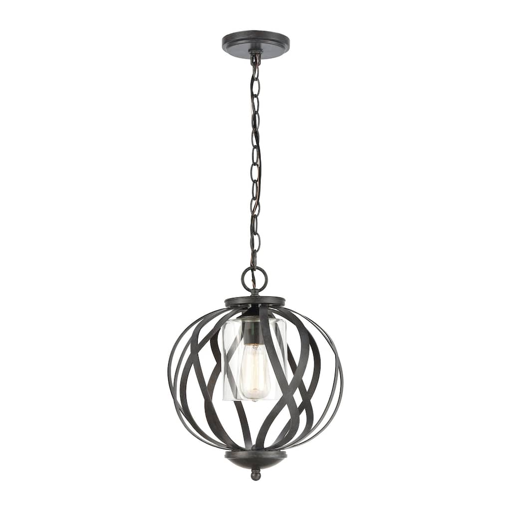 Elk Home Daisy Midnight Bronze With Clear Glass 1 Light Pendant