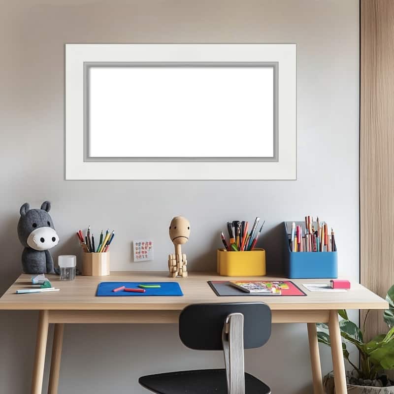 Amanti Art Eva Black Silver Framed Dry Erase Magnetic Board