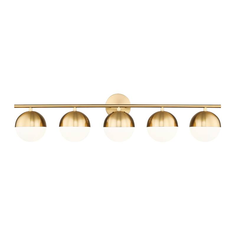 Z-Lite 7517-5V Realm Sphere 5 Light 40" Wide Vanity Light - Modern Gold
