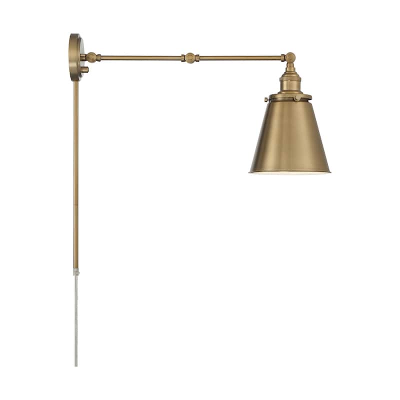 Bayard Swing Arm Lamp Burnished Brass with Switch