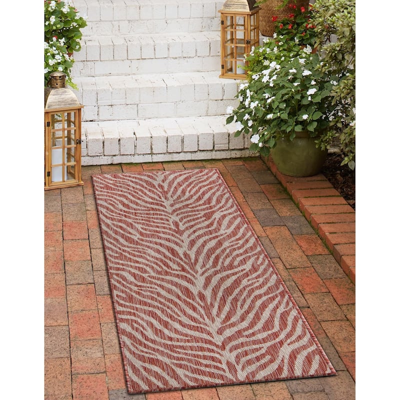 Outdoor Gallery Collection Area Rug - Rust Red - 2'x6'