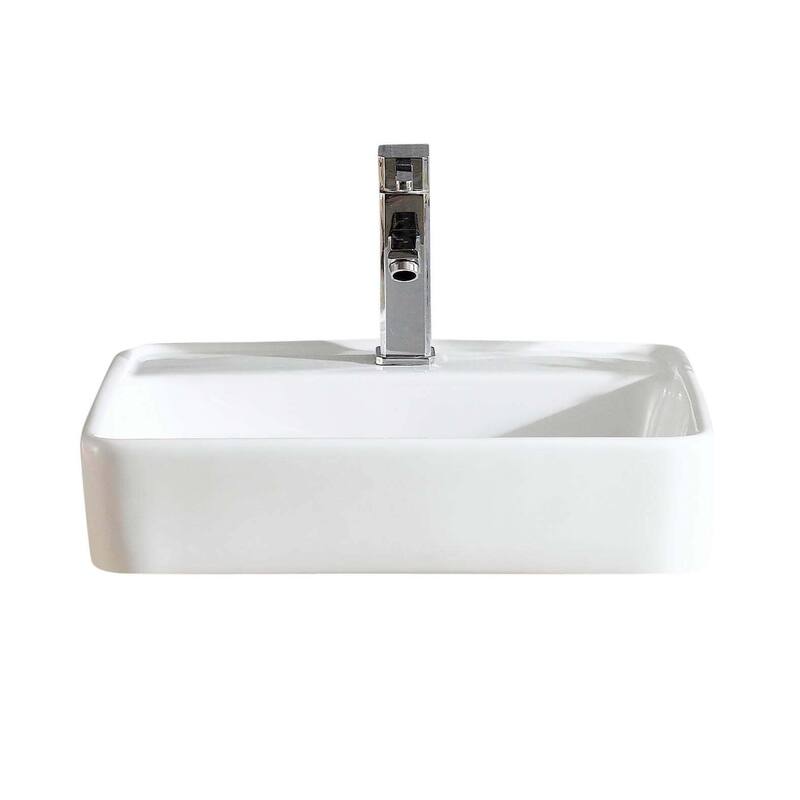Fine Fixtures White Vitreous China Large Square Vessel Sink