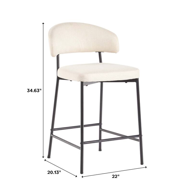 Middlebrook Designs Curved Back Counter Stool (Set of 2)