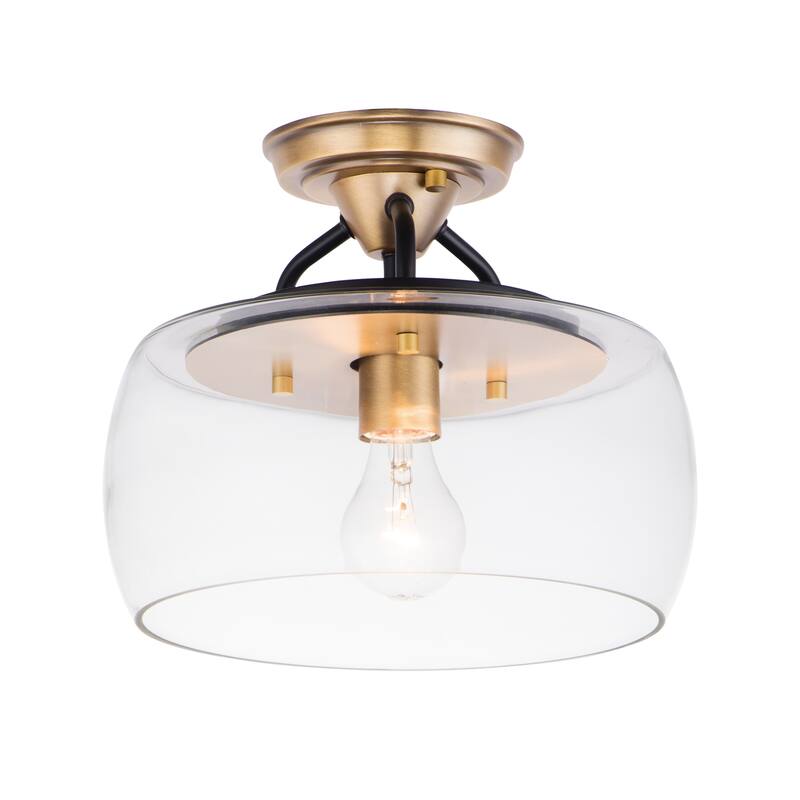 Goblet 1-Light Semi Flush Mount - bronze / antique brass