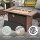 preview thumbnail 4 of 31, Bonosuki 8 Pieces Patio Sofa with Rectangle Fire Pit Table and Ottomans, All-Weather PE Rattan Wicker Sofa with Cushion, Gray