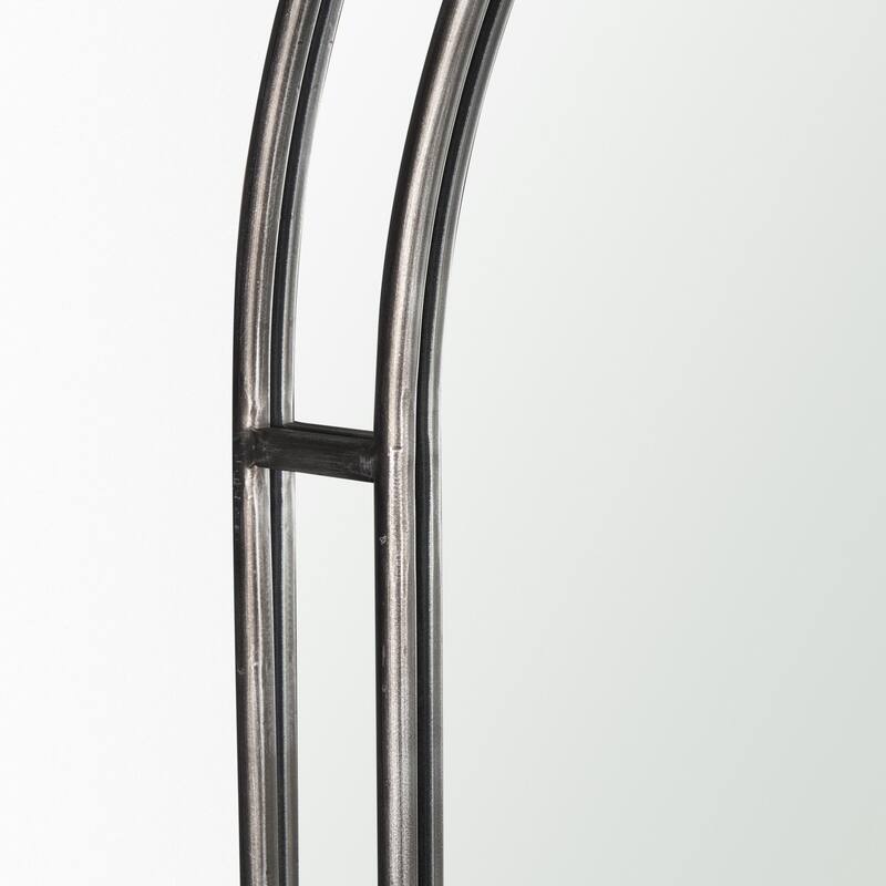 Tiffany is a sophisticated double arched metal framed mirror in a striking brushed black finish. - 34.3L x 1.5W x 48.3H