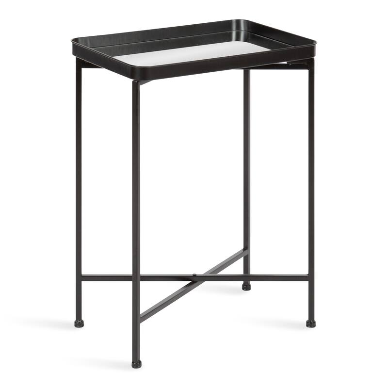 Kate and Laurel Celia Metal Tray Accent Table - 18x12x26 - Black
