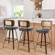 preview thumbnail 183 of 199, 26"/29" Swivel Bar Stools/ Counter Stools with Bentwood Legs Set of 3 - Grey-Rattan Back - Counter Height