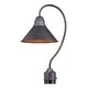 preview thumbnail 1 of 4, Outland Black Farmhouse Outdoor Dome Barn Post Light - 10-in W x 20-in H x 12.25-in D Aged Iron and Light Gold - 10-in W x 20-in H x 12.25-in D