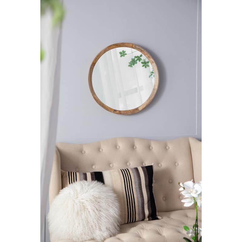 20x1.5" Mango Wood Wall Mirror Wall Decor with Frame of Solid Mango Wood for Bathroom Console Lean Against Wall