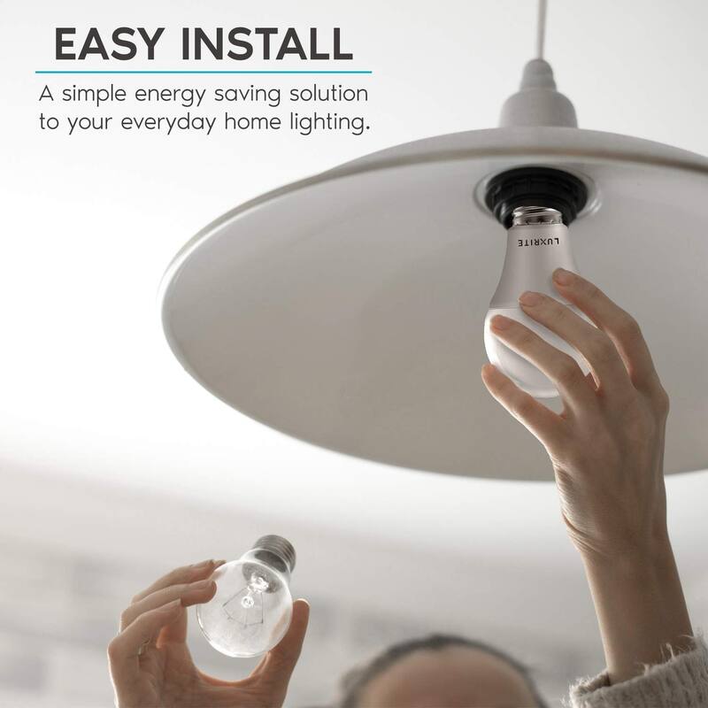 Luxrite A19 LED Light Bulbs 100W Equivalent Dimmable, 1600 Lumens, Enclosed Fixture Rated, Energy Star, E26 Base 4-Pack