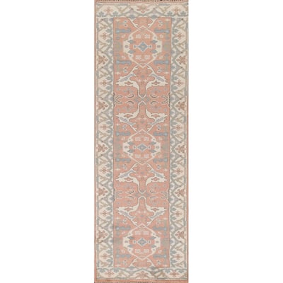 Oushak Indian Runner Rug Handmade Wool Carpet - 2'6"x 9'11"