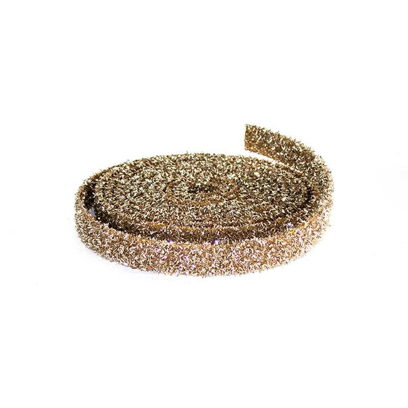 Gold Glitter Rope Ribbon (Set of 12 Rolls) - N/A