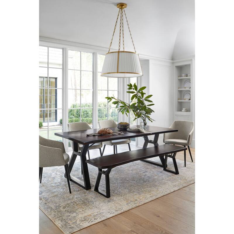 Livabliss Dresden Distressed Traditional Area Rug - Grey/Silver - 6' 7" x 6' 7" Round