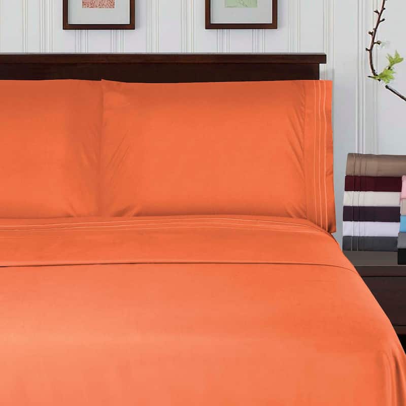 Superior Wrinkle-resistant Embroidered Microfiber Deep Sheet Set
