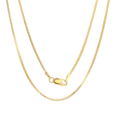 Roberto Martinez Gold Plated Silver 1.5 mm Box Chain (16"-30")