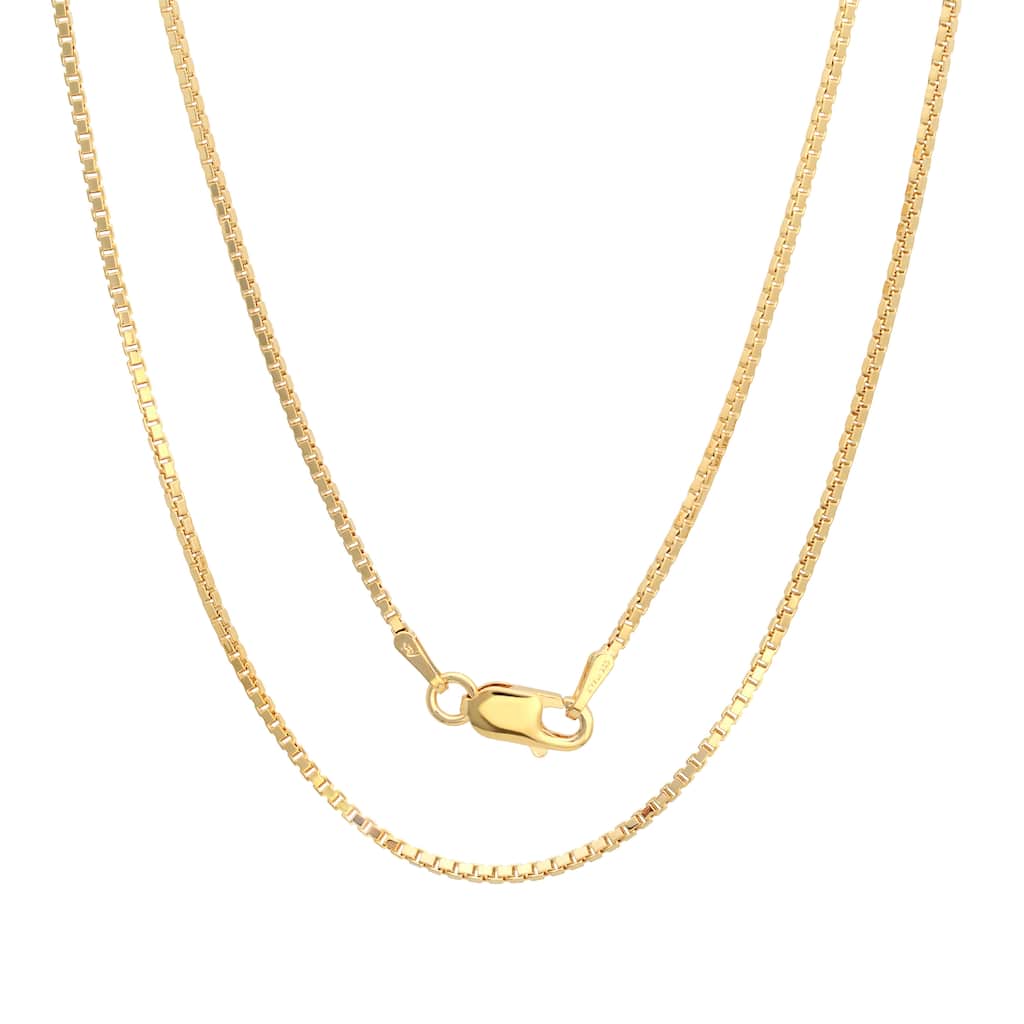 Roberto Martinez Gold Plated Silver 1.5 mm Box Chain (16"-30")