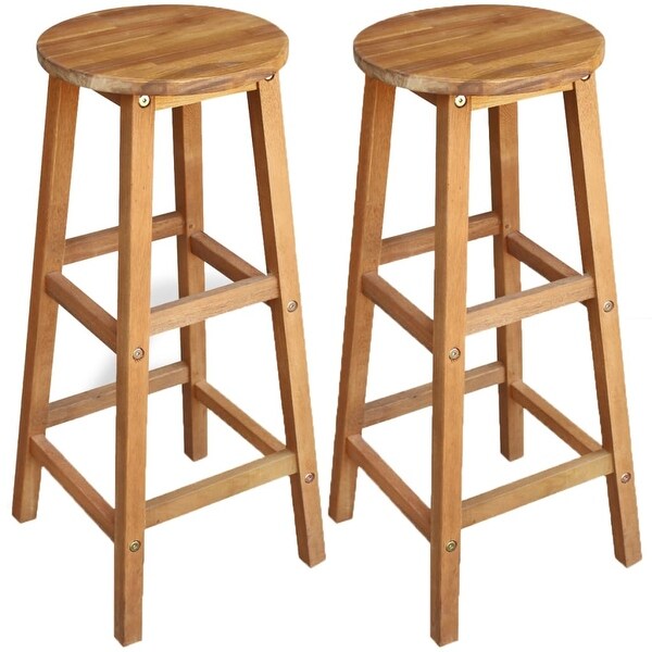 vidaXL Bar Chairs 2 pcs Solid Acacia Wood 13.4"x13.4"x29.9"