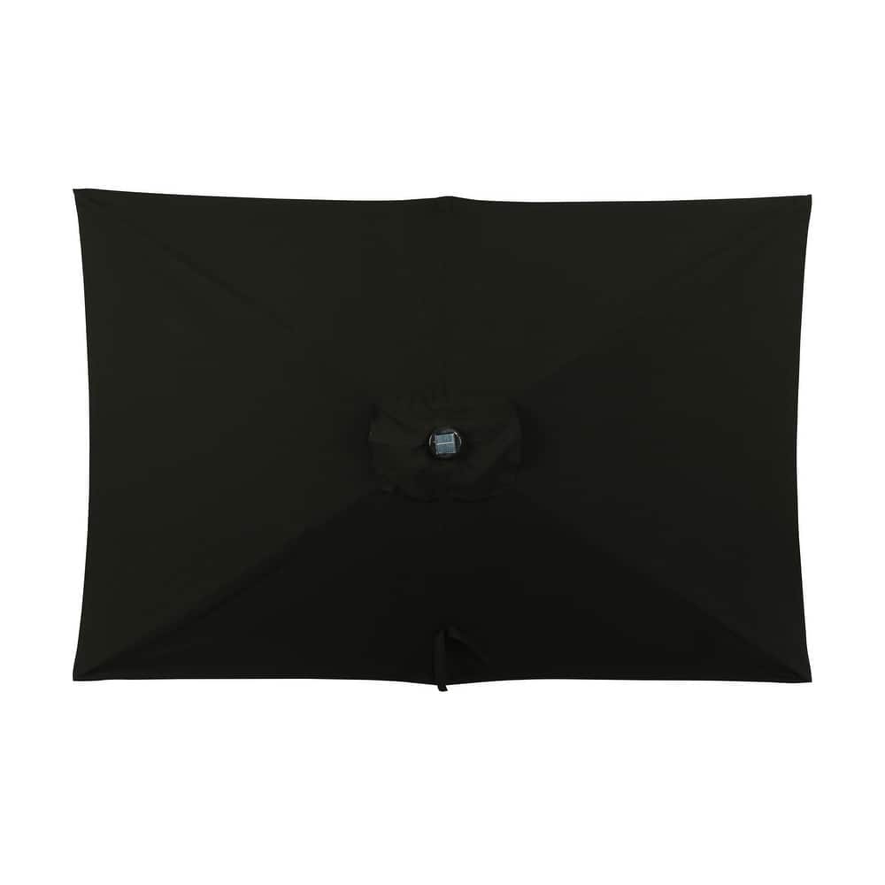 Island Umbrella Nassau 6.5-ft x 10-ft Rectangular Market Umbrella with LED Bulb Lights - Breez-Tex Canopy