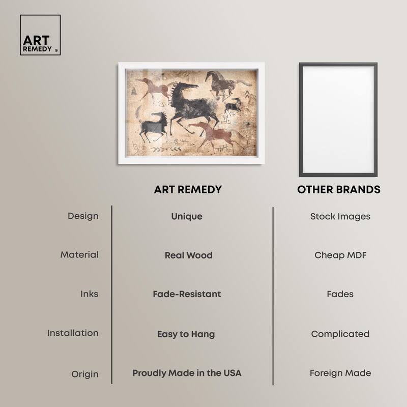 Cave Drawing Horses Shadowbox by Art Remedy