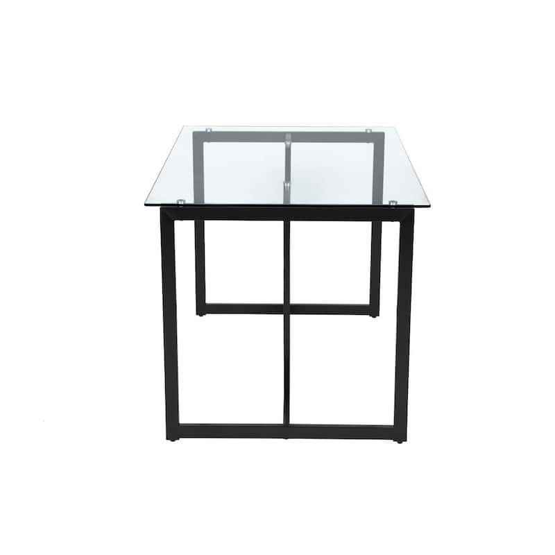 47.2 / 55 Inch Modern Tempered Glass Home Kitchen Restaurant Dining Table