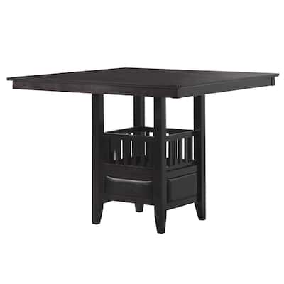 Transitional Style Counter Height Table, Espresso Brown